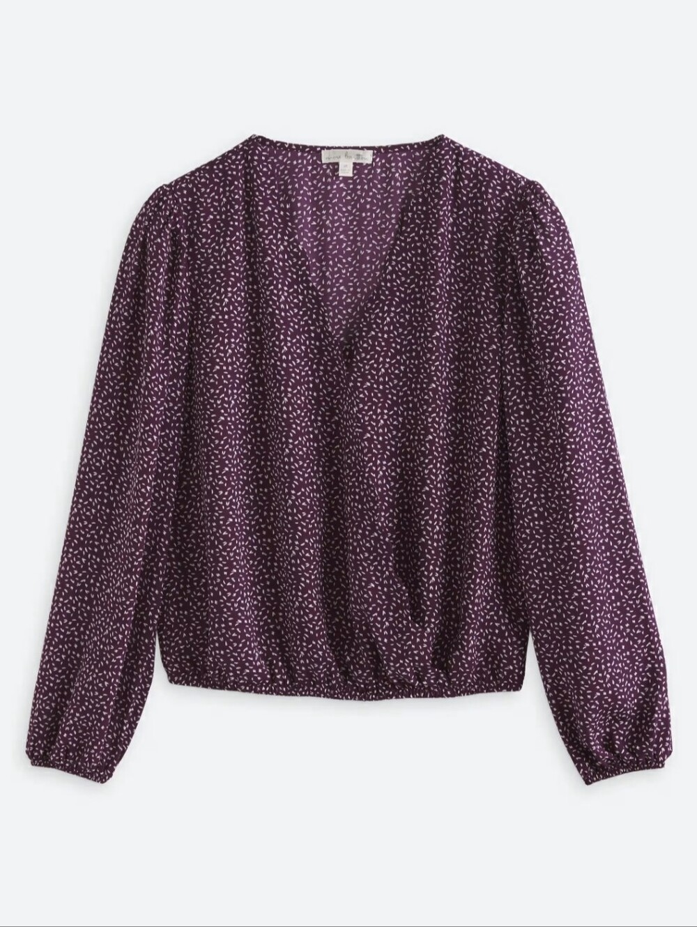Nine Britton Dark Purple Printed V-Neck Blouse